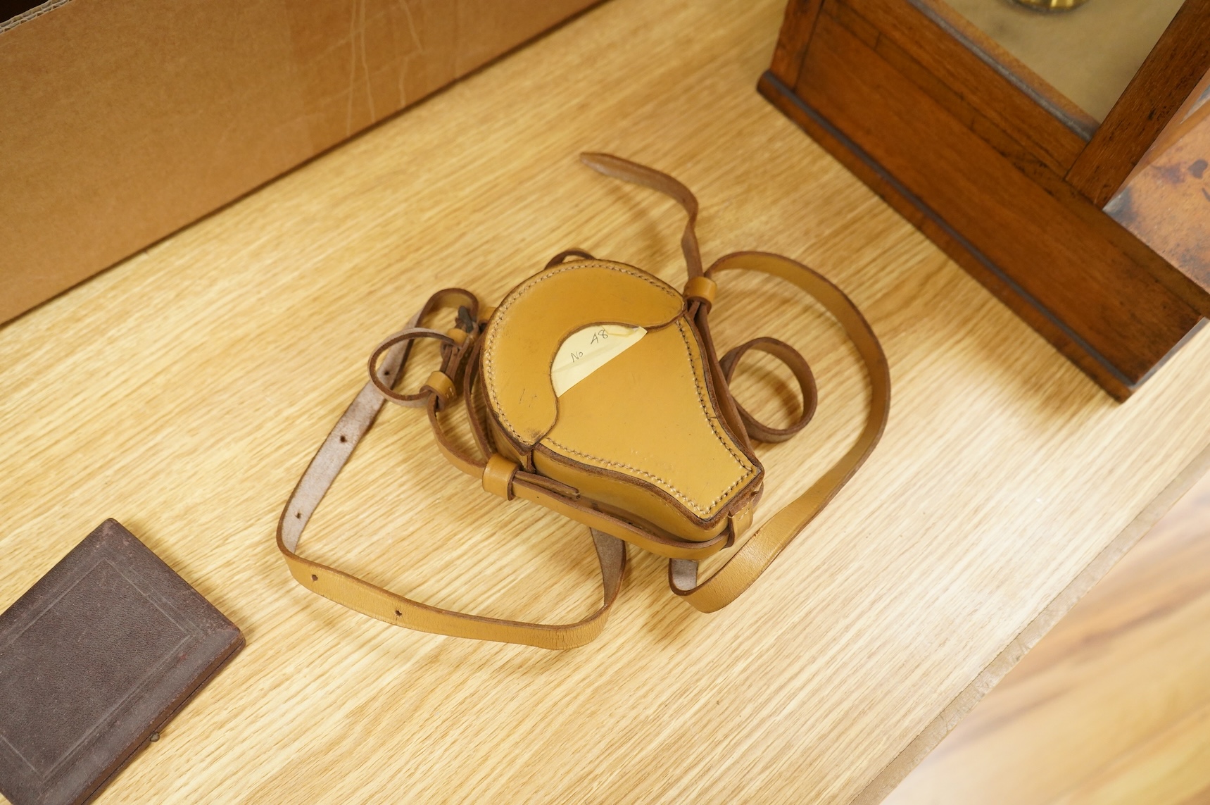 Four scientific instruments, consisting; a set of apothecaries steel balance scales, by Charles de Grave, 59, St. Martin’s le Grand…London; a set of three small drawing compasses, leather cased; a prismatic compass, by S